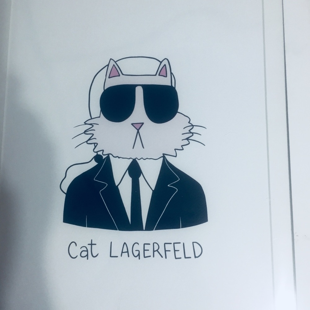 Signed Tiffany Cooper print Cat Lagerfield  matted